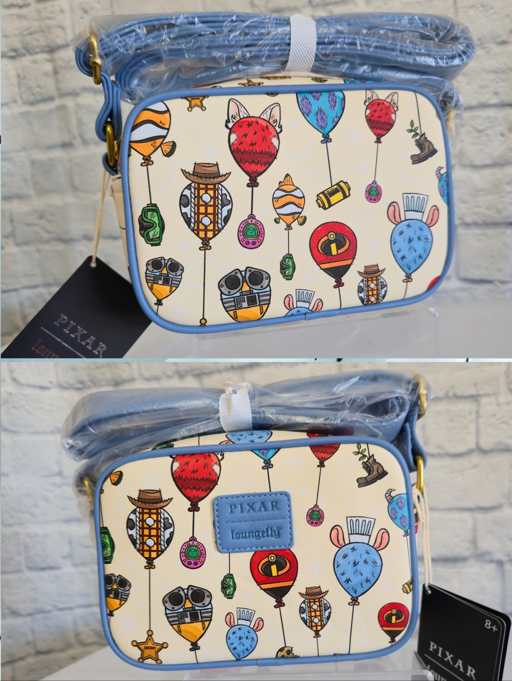 Loungefly Pixar Character Balloon Print Disney Crossbody Camera Bag New